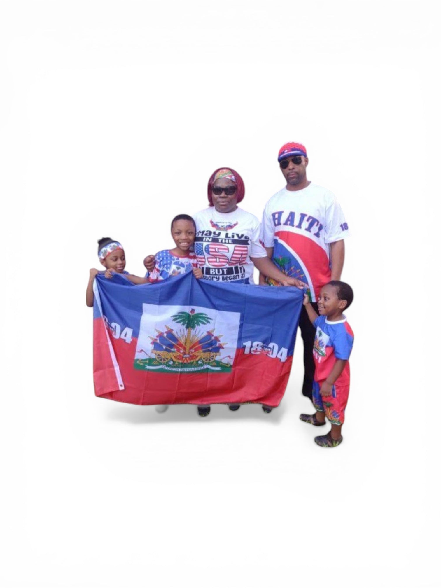 Men’s Haiti 1804 T-Shirt – Haitian Pride Shirt (White/Blue/Red)